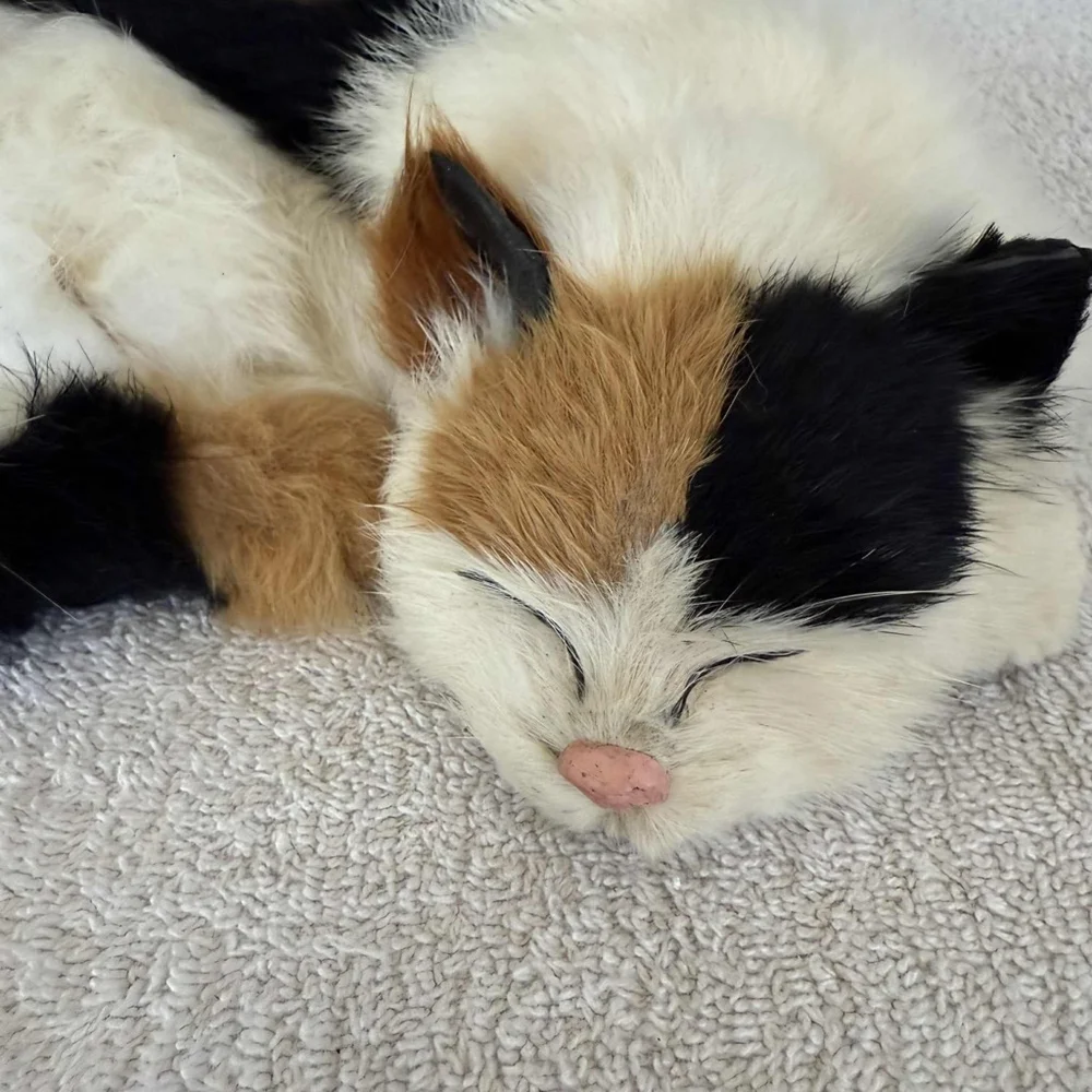 Cat Toy One Size White Black Calico Sleeping Cat